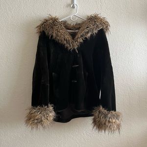 Vintage faux fur velvet coat